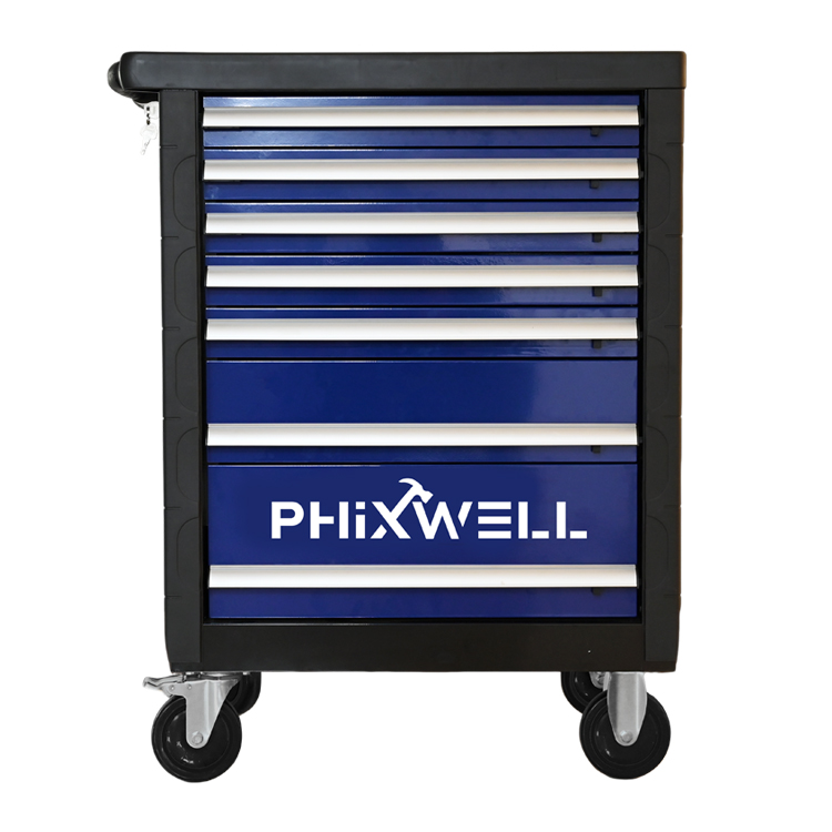 719511 Шкаф для инструментов PHIXWELL с 7 ящиками, пластиковыми угловыми защитными панелями и накладками