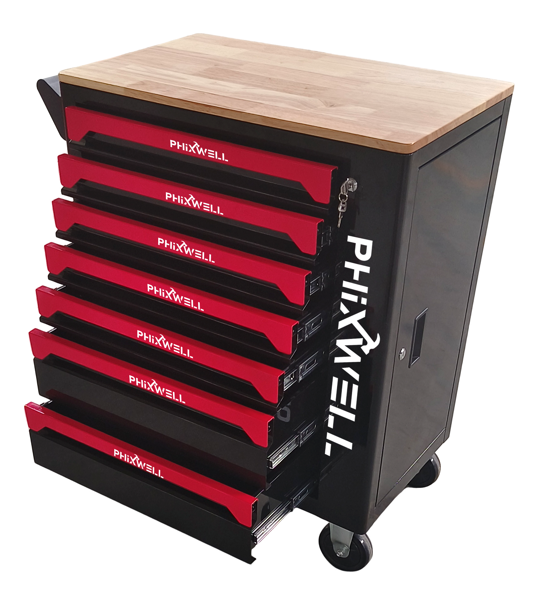 719507 PHIXWELL Шкаф для инструментов с 7 ящиками и столешницей