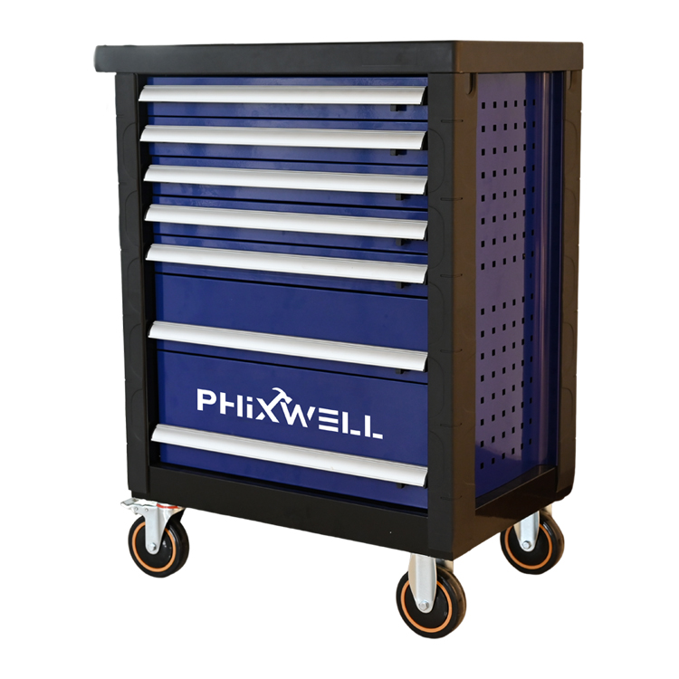 719511 Шкаф для инструментов PHIXWELL с 7 ящиками, пластиковыми угловыми защитными панелями и накладками