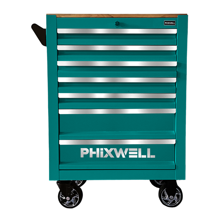 719506 PHIXWELL Шкаф для хранения с 7 ящиками и деревянной столешницей